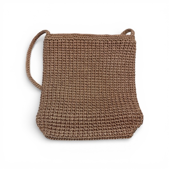 The Sak Handbags - THE SAK Tan Crochet Shoulder Bag Boho Chic Earthy Y2K Vintage Minimalist